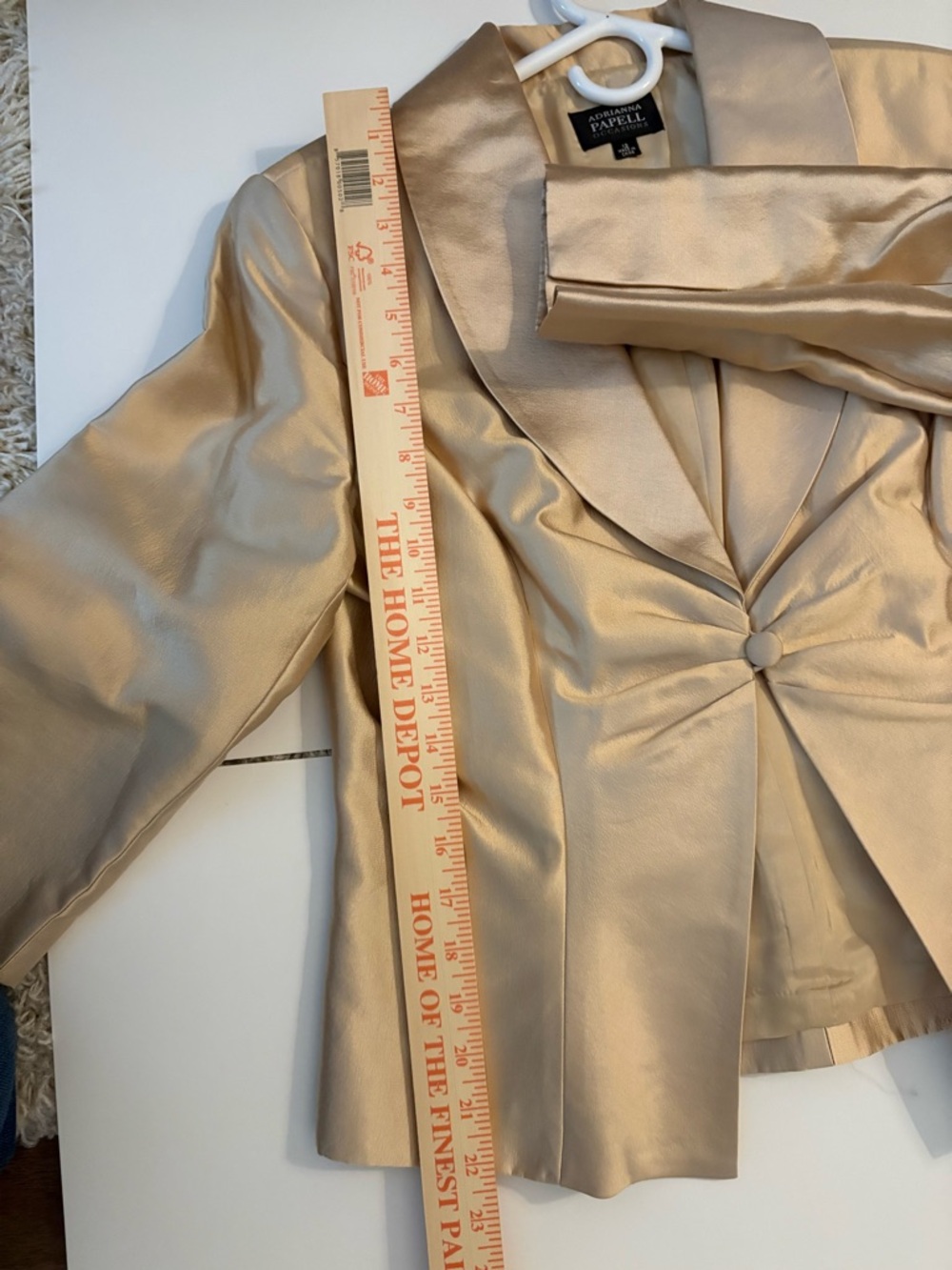 ADRIANNA PAPELL Shift Dress w/ Matching Jacket Champagne Gold sz 12 - Picture 13 of 13